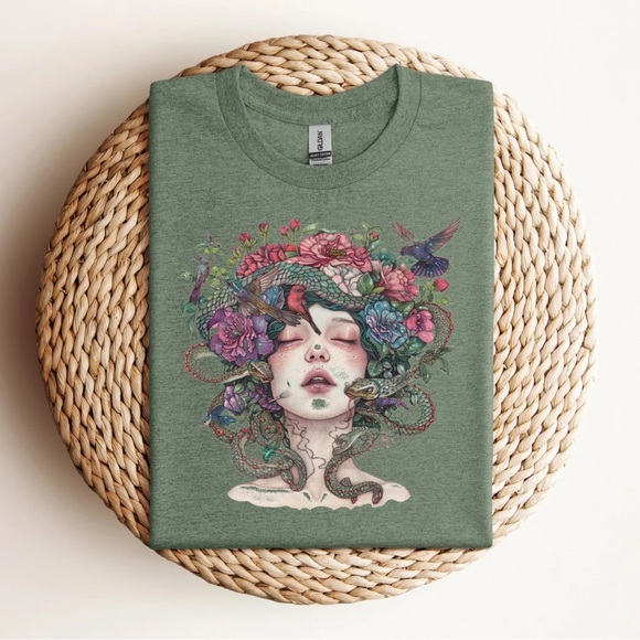 Handmade Tops - Medusa In Bloom T-Shirt